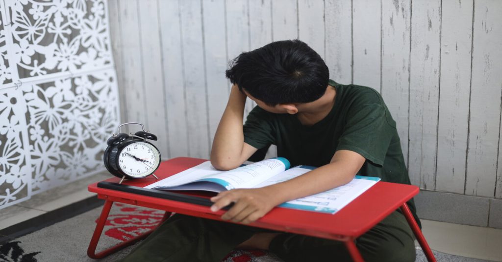 student facing exam stress